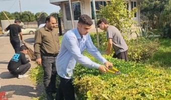 نقش‌آفرینی دانش‌آموزان هنرستان سلمانشهر در عملیات بهسازی فضای سبز واحد آموزش سلمانشهر